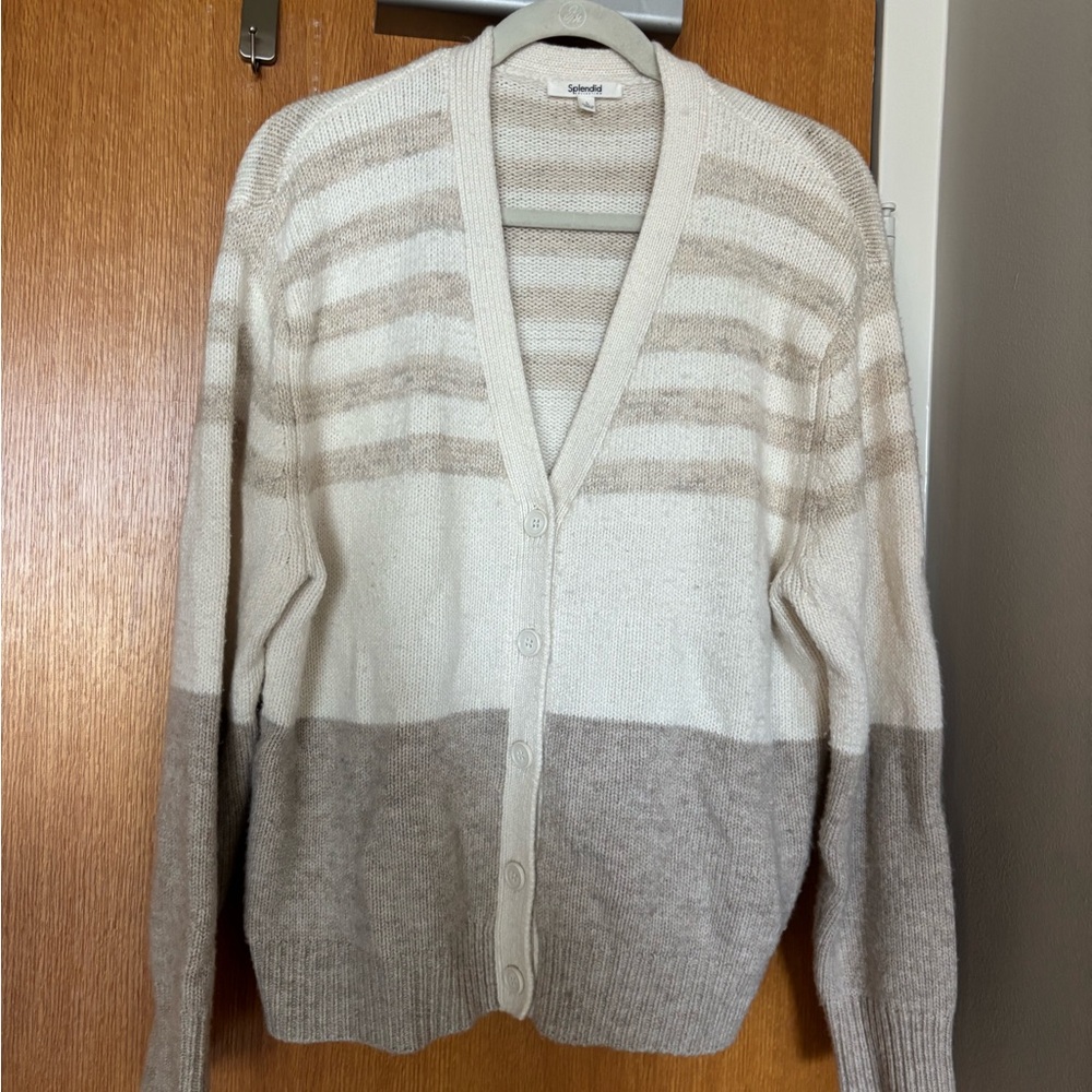 Splendid - LG Striped Beige and Cream Cardigan